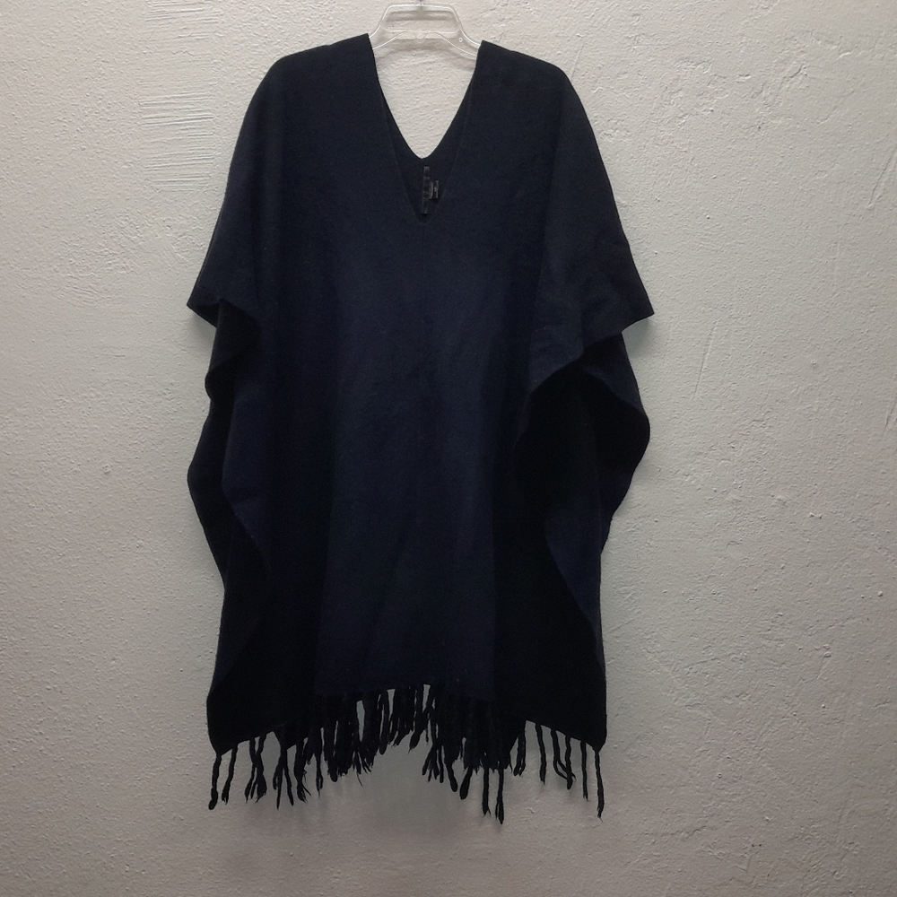 Jenni Kayne Navy Blue 100% Cashmere Shawl Poncho ONE SIZE